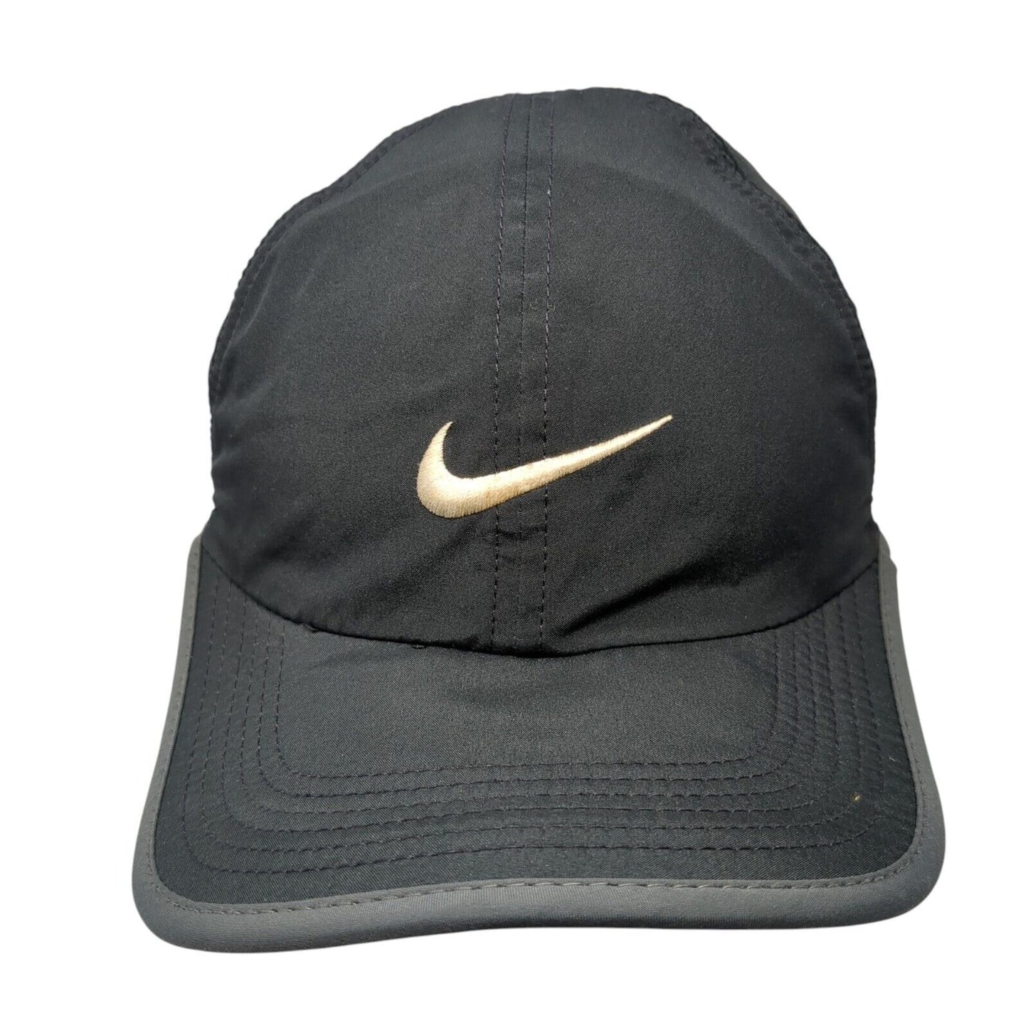 Nike Dri-Fit Strapback Hat Black One Size Adjustable Embroidered Swoosh Logo