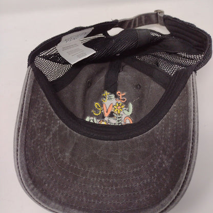 Let Love Grow Slideback Mesh Back Trucker Hat Gray OSFA Mighty Fine
