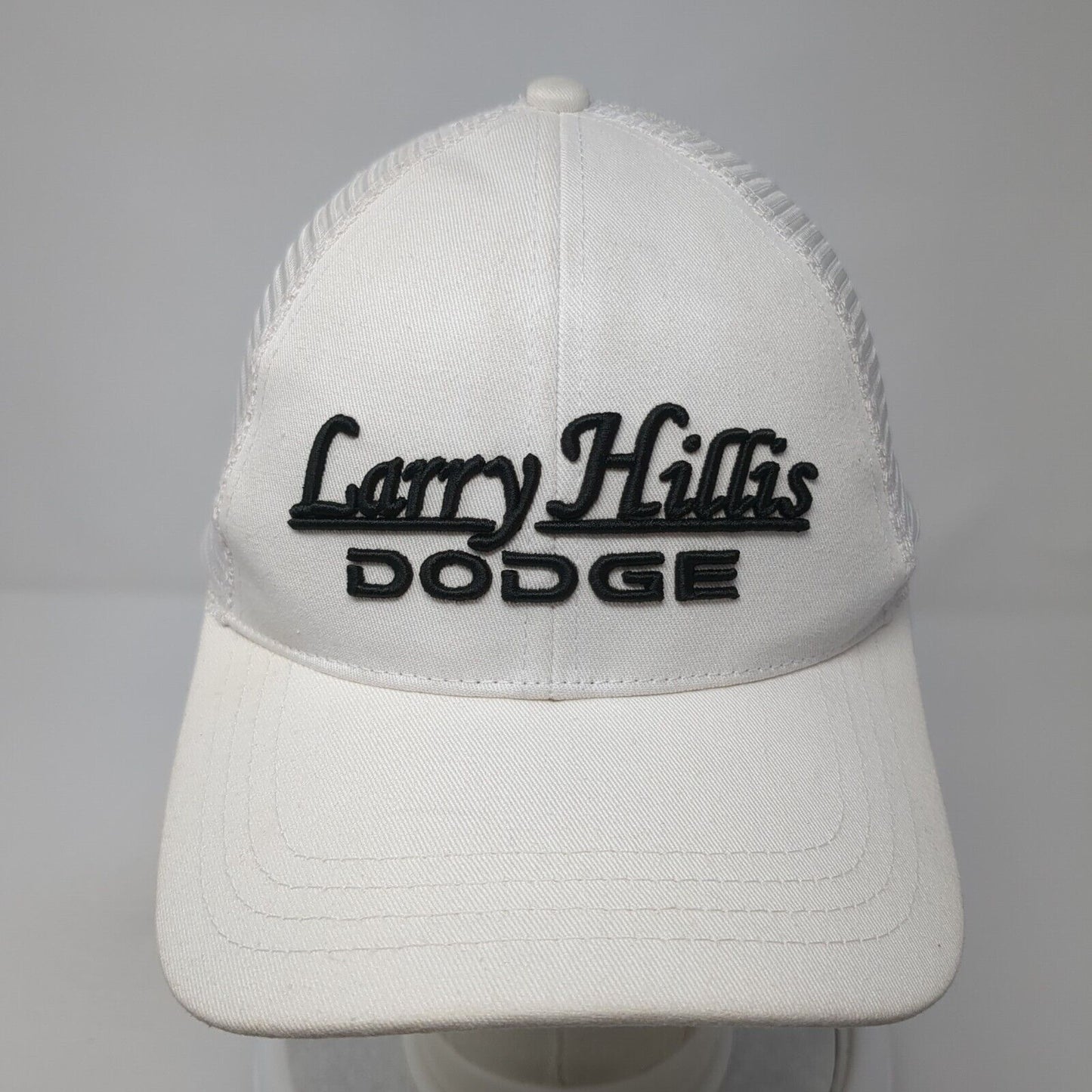 Larry Hillis Dodge Strapback Trucker Hat White OS Adjustable Mesh Back Paramount