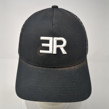 ER Snapback Trucker Hat Black One Size Adjustable Mesh Back Classics Yupoong