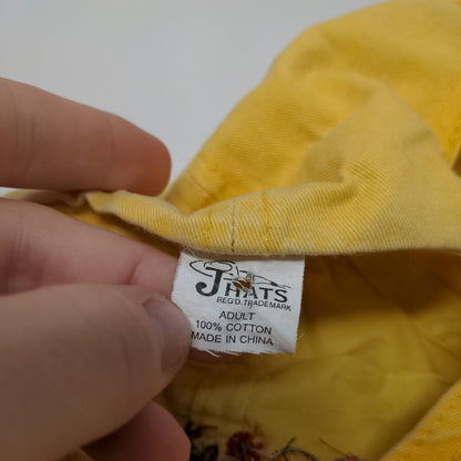 Smiley Peace Flowers Redington Beach FL Strapback Hat Yellow OSFA Jhats