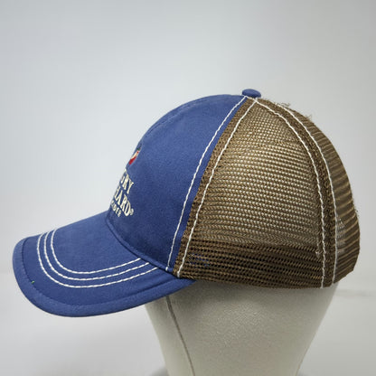 Trucker Hat Blue Brown One Size Angry Orchard Hard Cider Mesh Distressed Logo