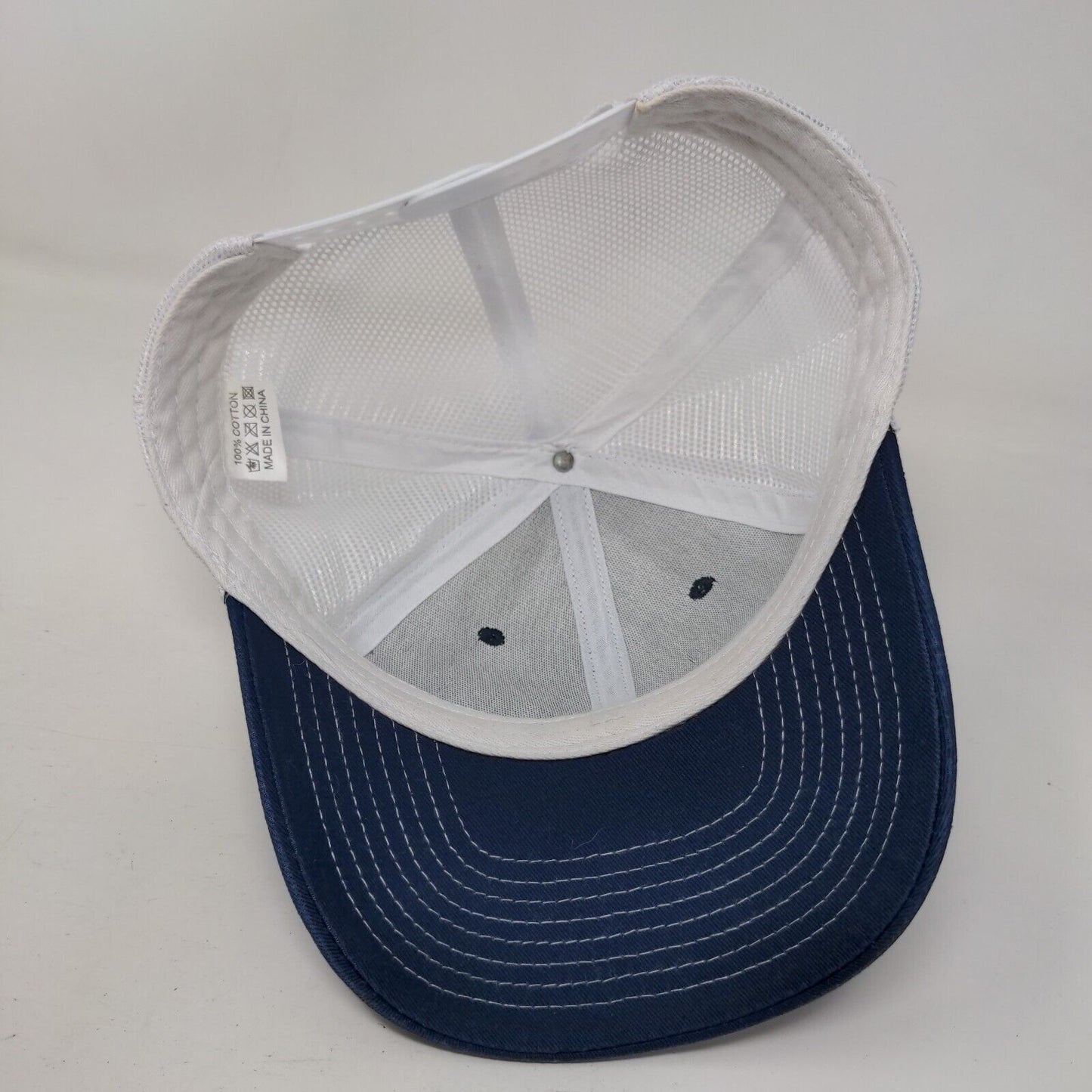 Unbranded Snapback Trucker Hat Blue One Size Adjustable Mesh Back Blank Cotton