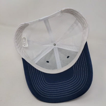 Unbranded Snapback Trucker Hat Blue One Size Adjustable Mesh Back Blank Cotton