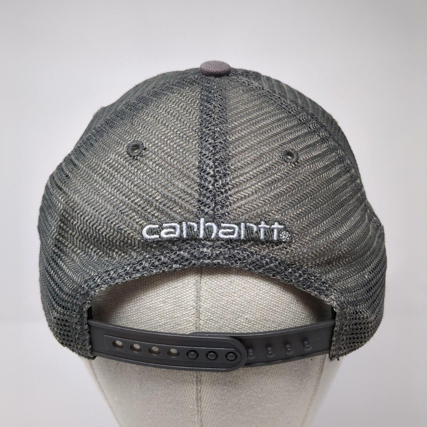 Carhartt Snapback Mesh Back Trucker Hat Gray One Size Adjustable 6 Panel