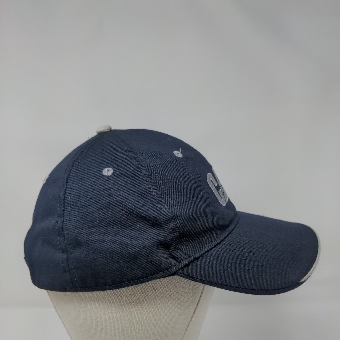 CAT Strapback Hat Blue One Size Adjustable Embroidered Logo 6 Panel