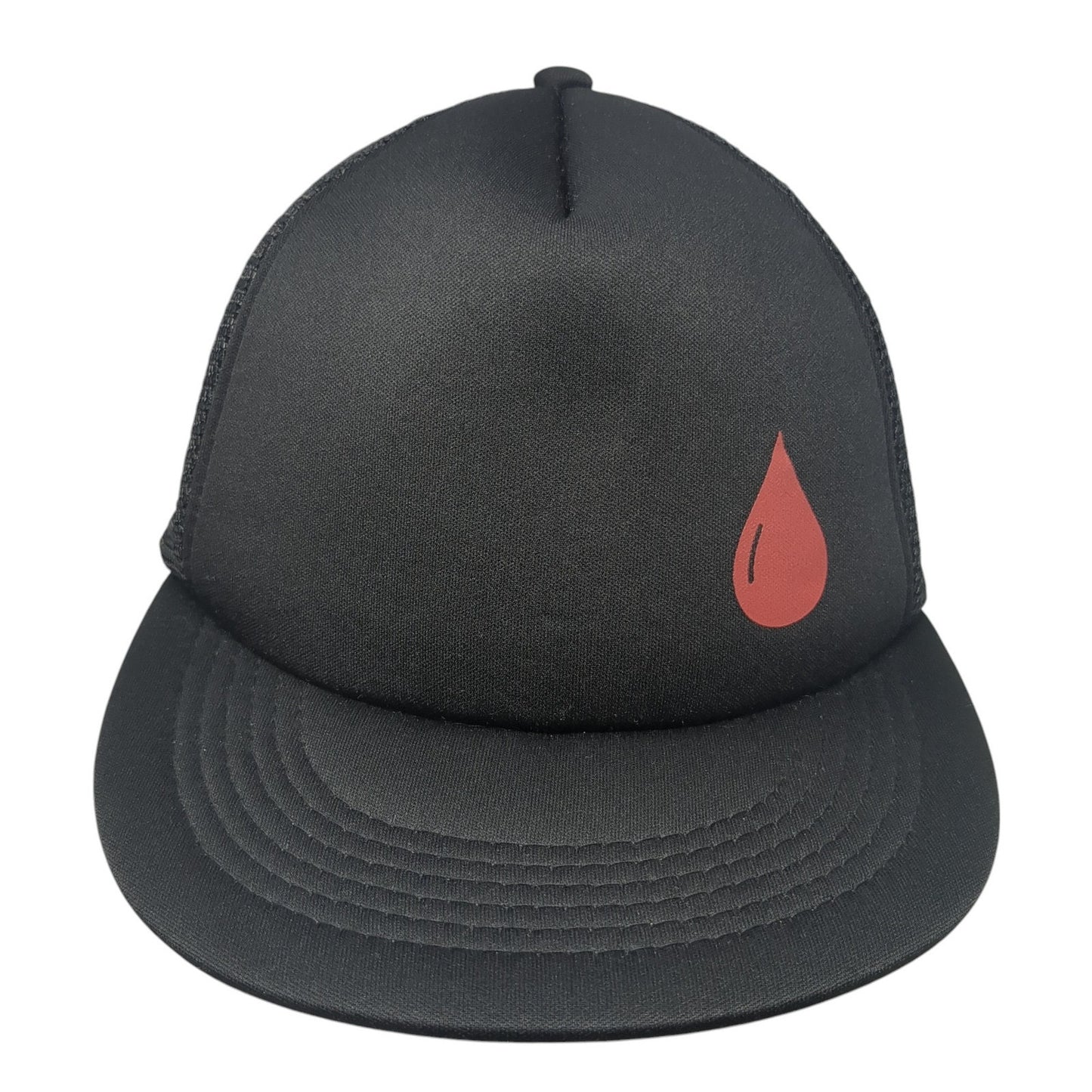Blood Drop Logo Snapback Mesh Back Trucker Hat Black One Size Hit Wear