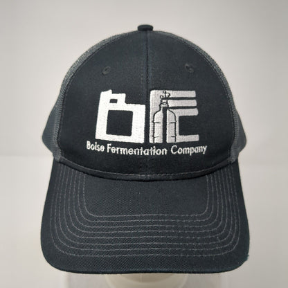 Boise Fermentation Company Snapback Trucker Hat Black One Size Mesh Back