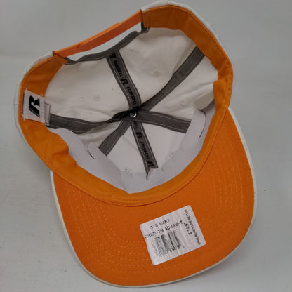 Tennessee Volunteers Snapback Hat White Orange Embroidered Russell Athletic NCAA