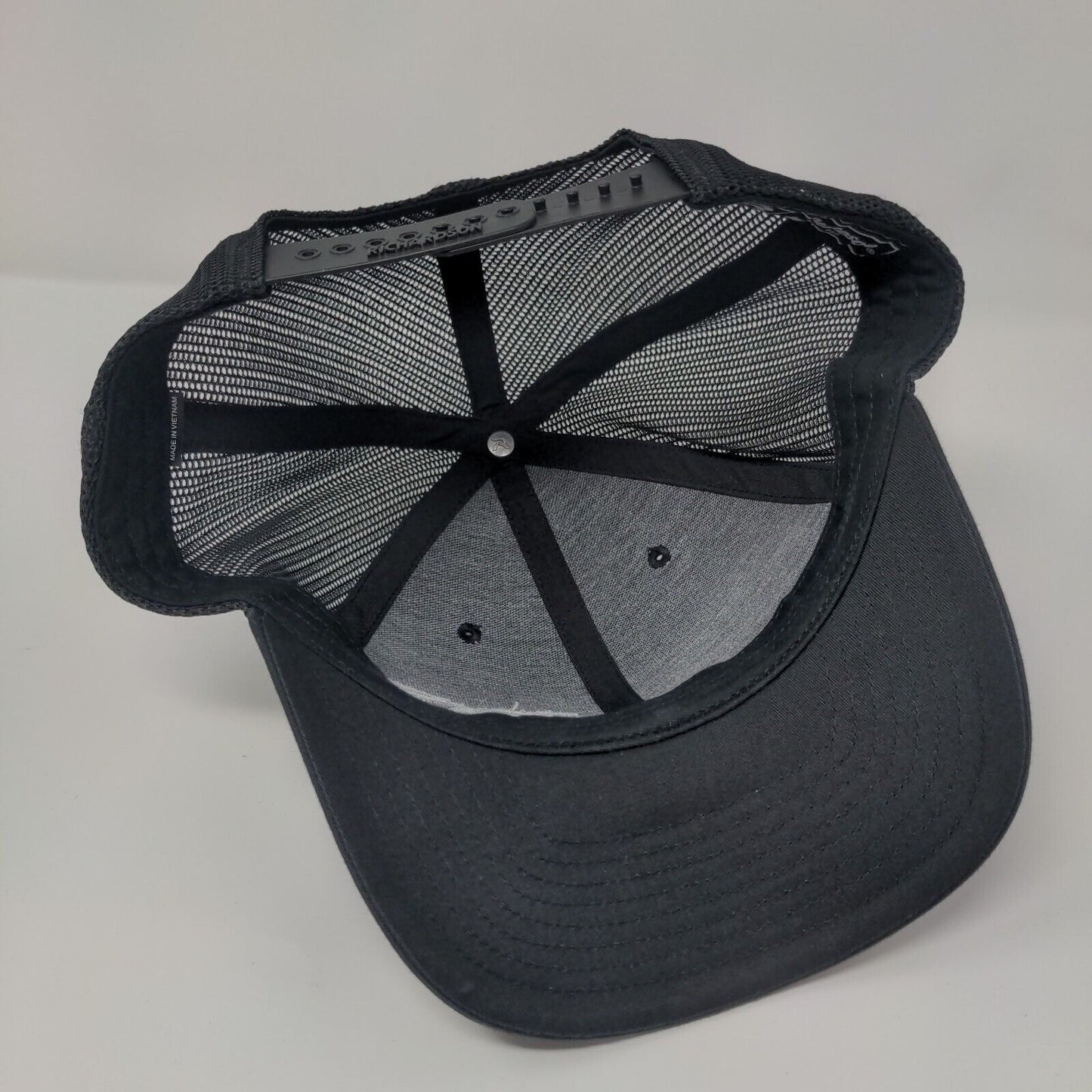 Trinity Snapback Trucker Hat Black One Size Adjustable Mesh Back Richardson