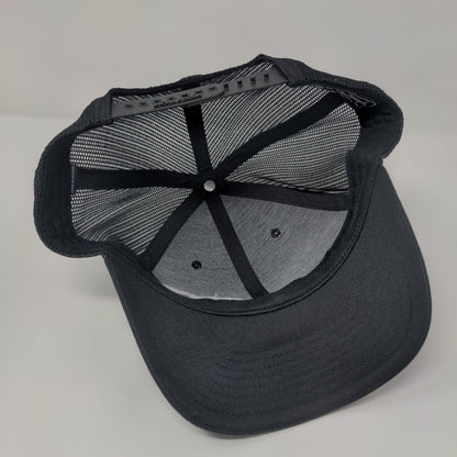 Trinity Snapback Trucker Hat Black One Size Adjustable Mesh Back Richardson