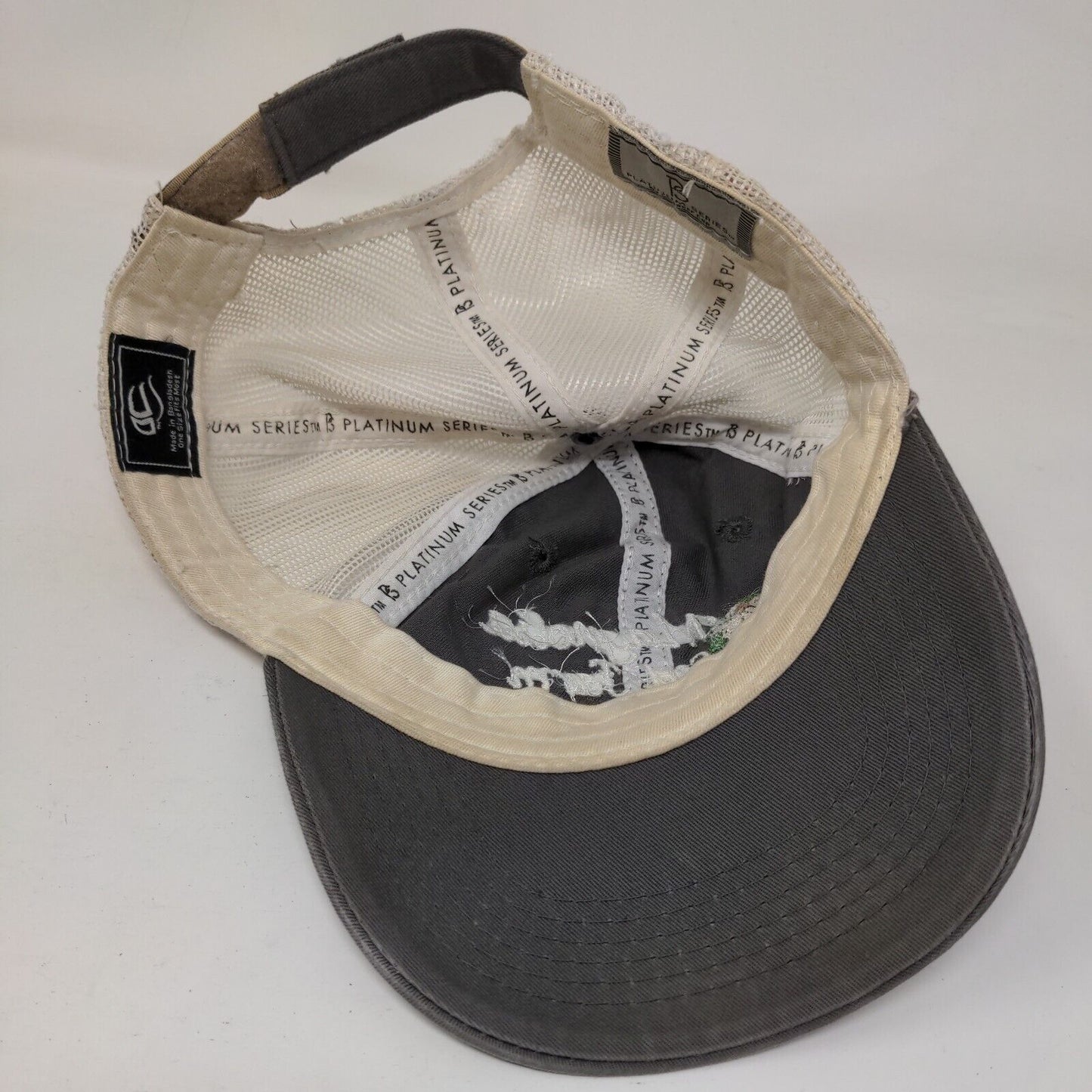 Magnolia Sod Farm Strapback Mesh Back Trucker Hat Gray OSFM Colorblock