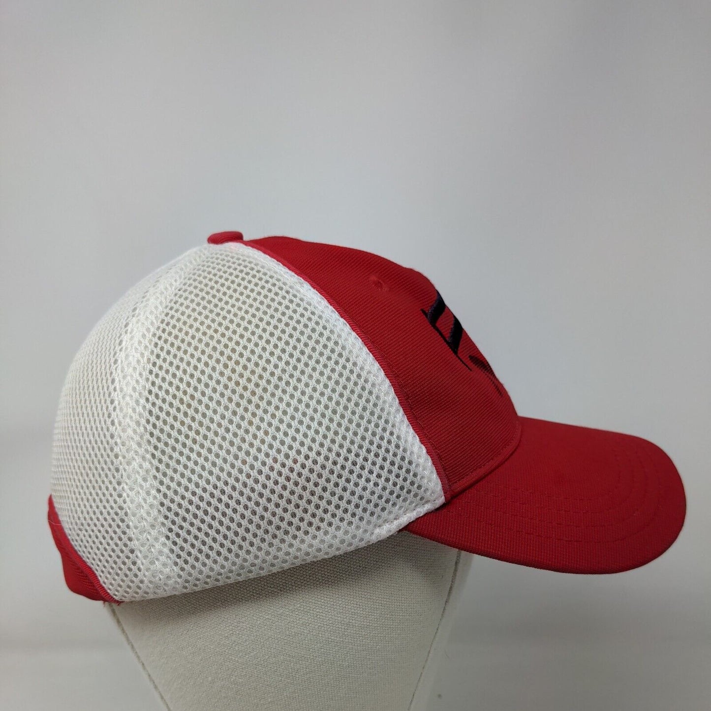 PP Fitted Trucker Hat Red Size L/XL Embroidered Mesh Back 6 Panel Boombah