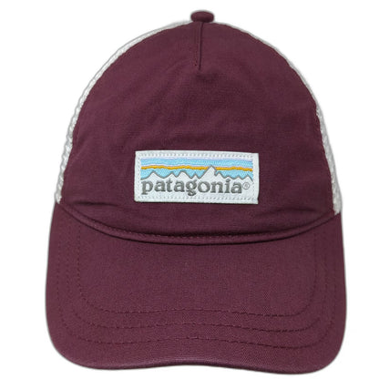 Patagonia Trucker Hat Red One Size Mesh Back Snapback Mountain Logo Adjustable