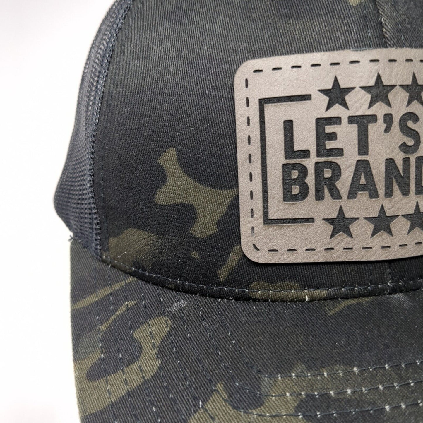 Let's Go Brandon Patch Snapback Trucker Hat Camo One Size Mesh Back