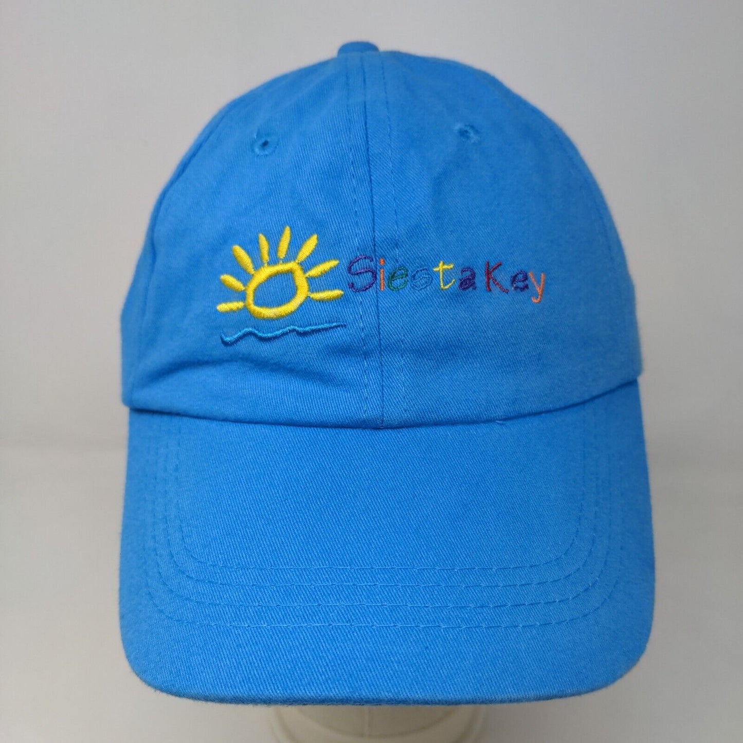 Distinctive Headwear Boy's Strapback Hat Blue Embroidered Siesta Key Logo Cotton