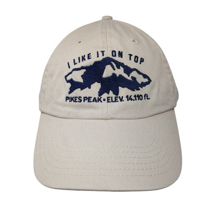 I Like It On Top Pikes Peak Slideback Hat Tan One Size Embroidered
