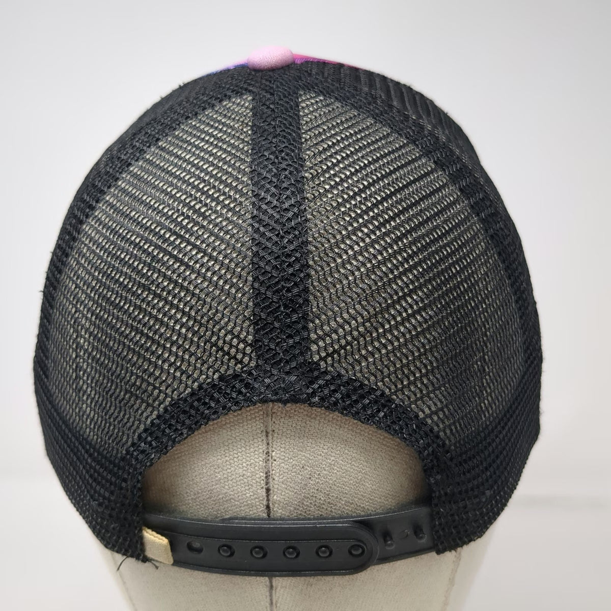 Roxy Trucker Hat Blue One Size Striped Brim Palm Tree Sunset Beach Surf Snapback