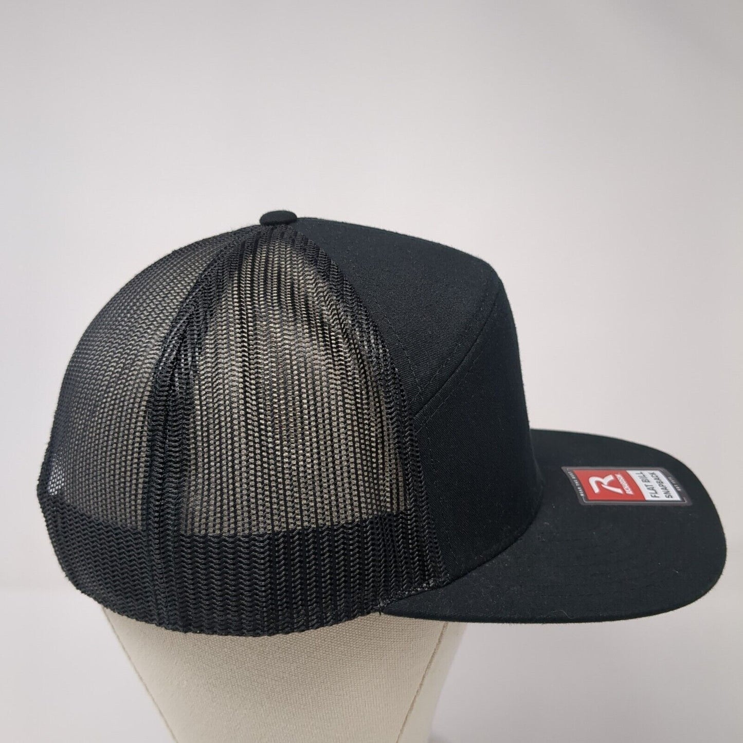 Stack Rock Group Snapback Trucker Hat Black One Size Mesh Back Flat Bill