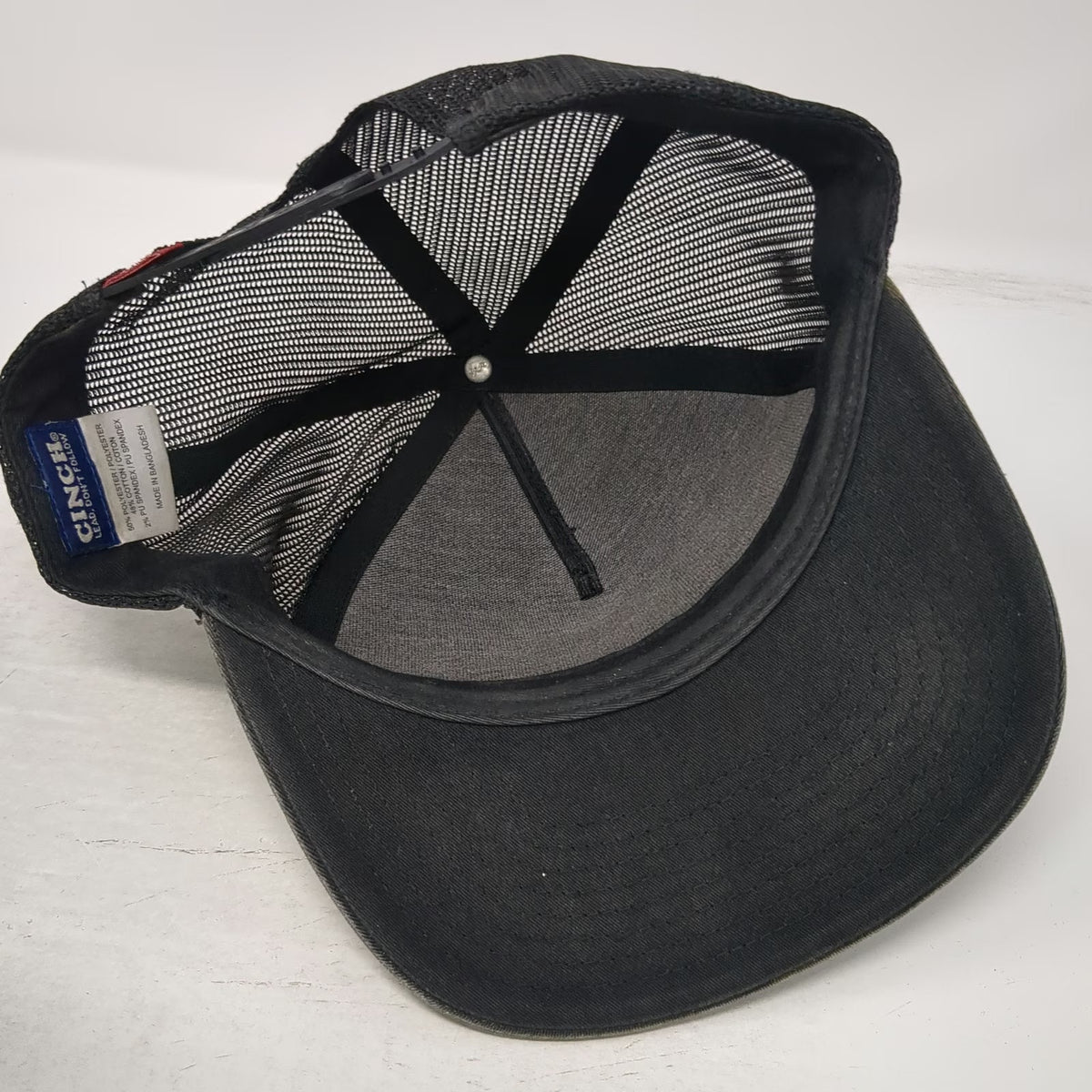 Cinch Trucker Hat Black Camo One Size Mesh Original Jean Co Logo Patch Snapback