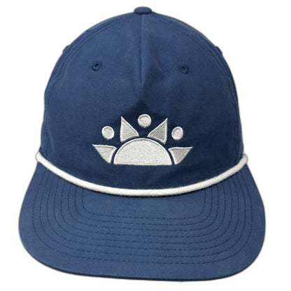 Richardson 5 Panel Hat Blue One Size Rope Snapback Embroidered Logo Cotton
