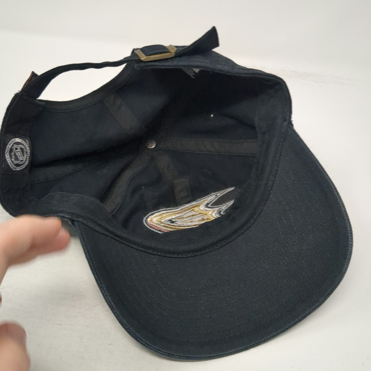 Anaheim Ducks NHL '47 Cap Black One Size Cotton Slideback Hat Logo Embroidered