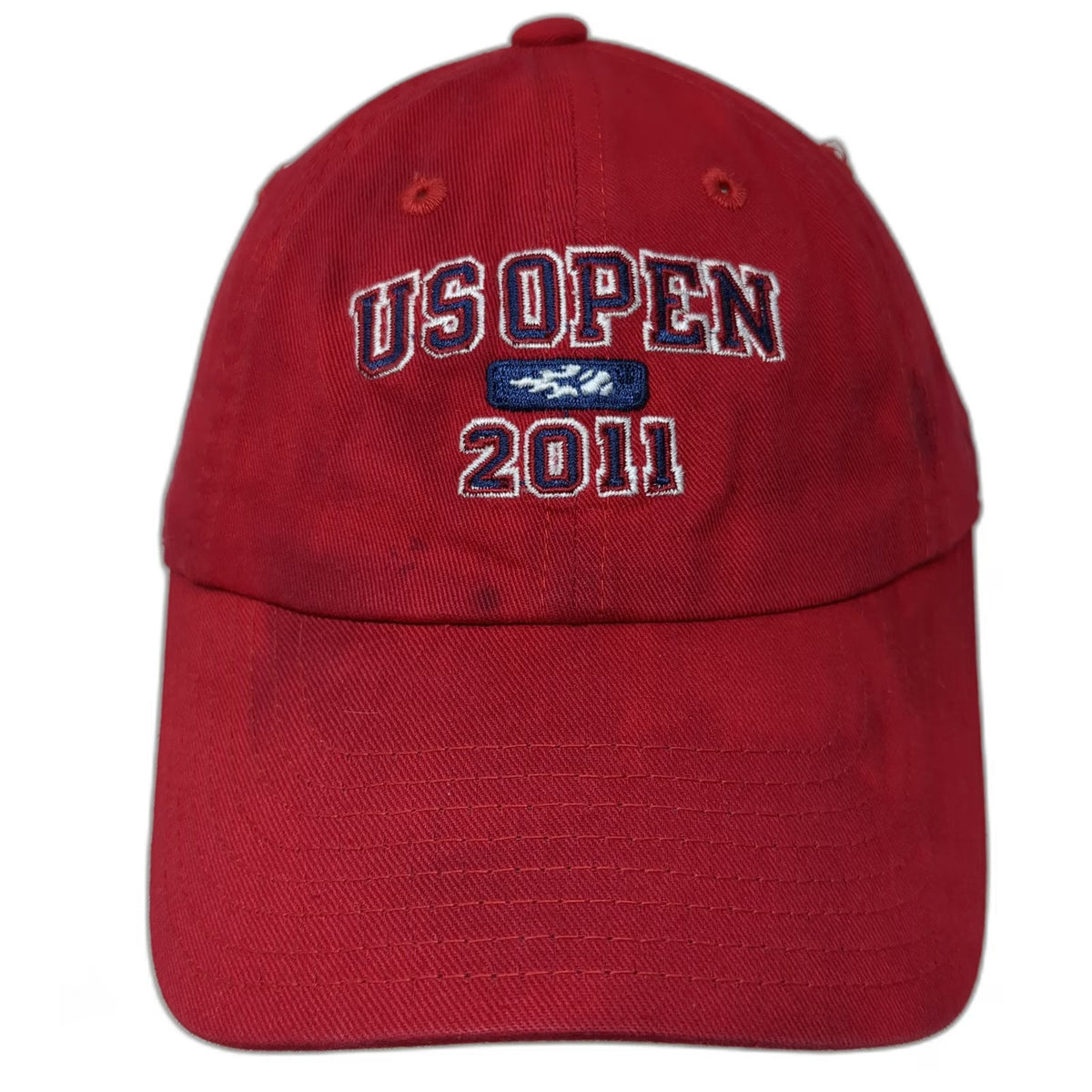 American Needle Baseball Cap Red One Size US Open 2011 Tennis Hat Slideback