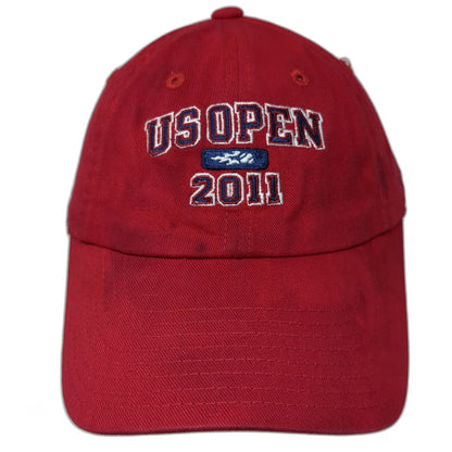 American Needle Baseball Cap Red One Size US Open 2011 Tennis Hat Slideback