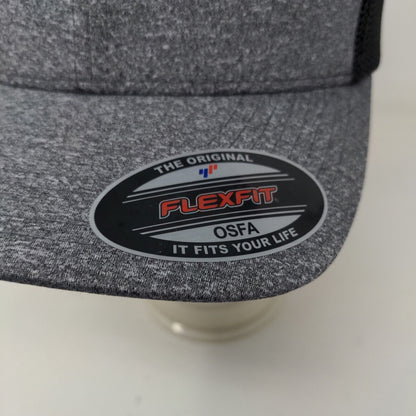 Flexfit Men's Mesh Back Fitted Hat Gray Size OSFA Blank W/Sticker