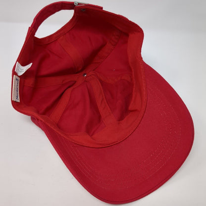 North Crest Slideback Hat Red One Size Adjustable Vented Holes 6 Panel Blank