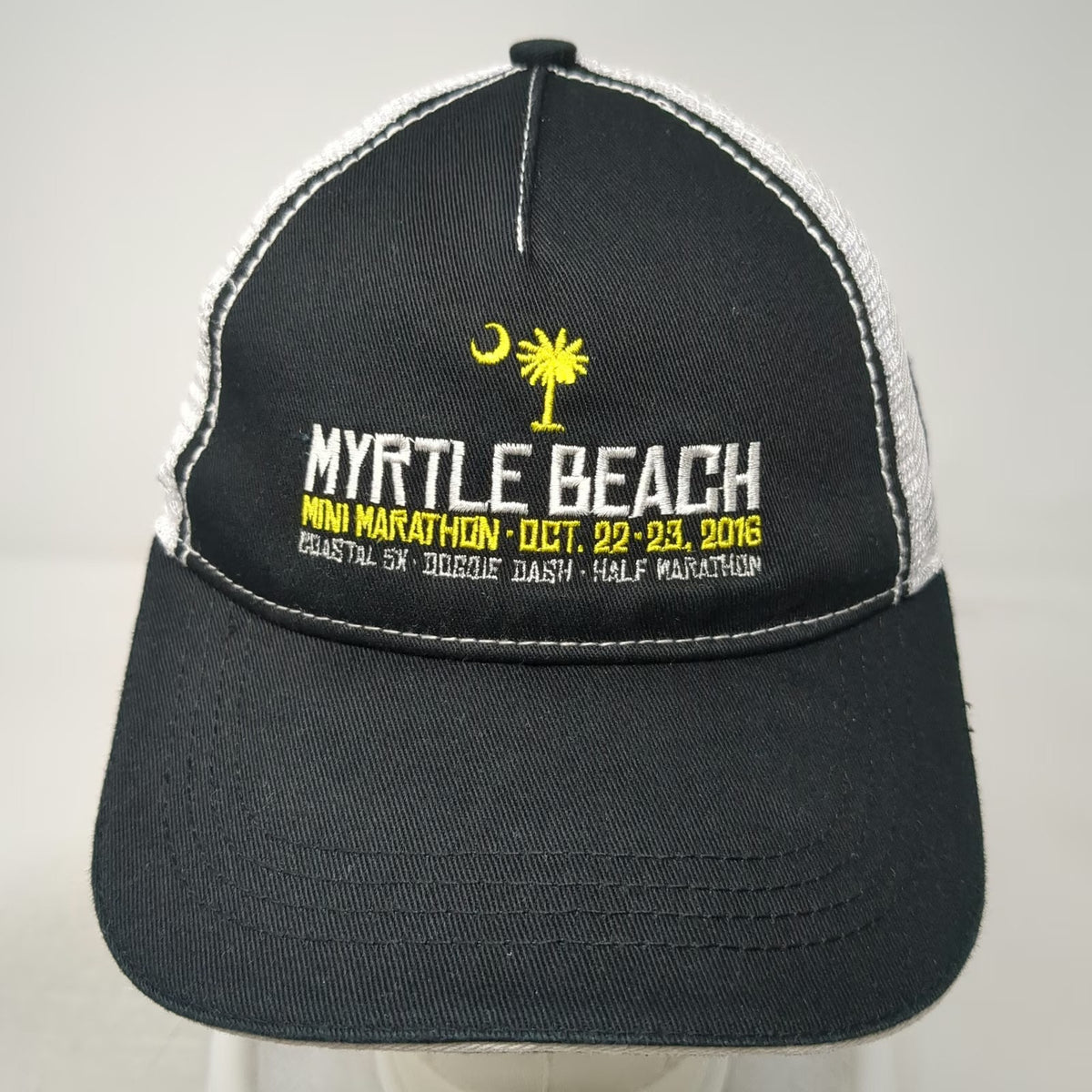 5 Panel Black Hat One Size Myrtle Beach Mini Marathon 2016 Mesh Back