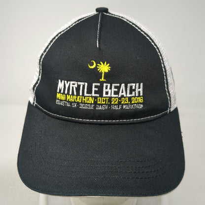 5 Panel Black Hat One Size Myrtle Beach Mini Marathon 2016 Mesh Back