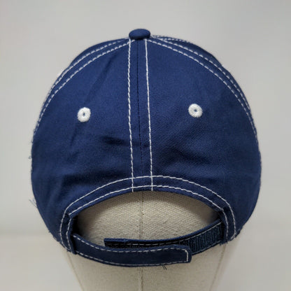 Unbranded Strapback Hat Blue OSFM Adjustable Vented Holes 6 Panel Blank