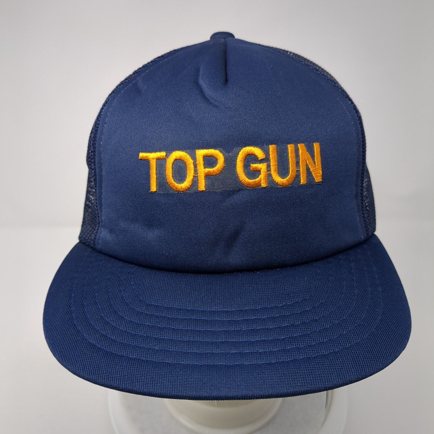 Top Gun Snapback Trucker Hat Blue One Size Adjustable Embroidered Mesh Back