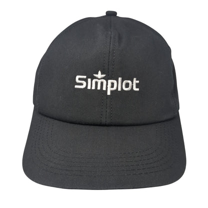 Simplot Snapback Hat Black One Size Adjustable Embroidered Solid 6 Panel