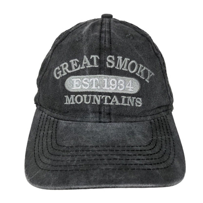 ESY Men's Slideback Hat Gray Size OSFA Embroidered Great Smoky Mountains Logo