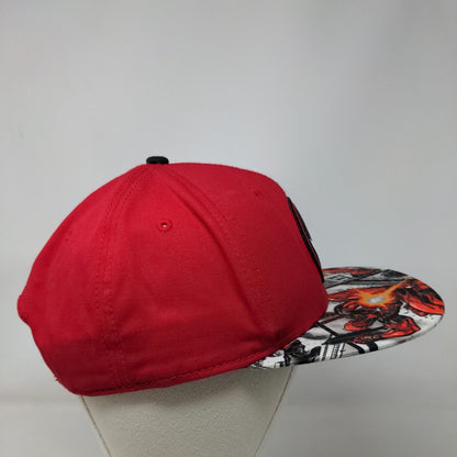 Deadpool Snapback Hat Red OSFM Embroidered Adjustable Marvel 6 Panel