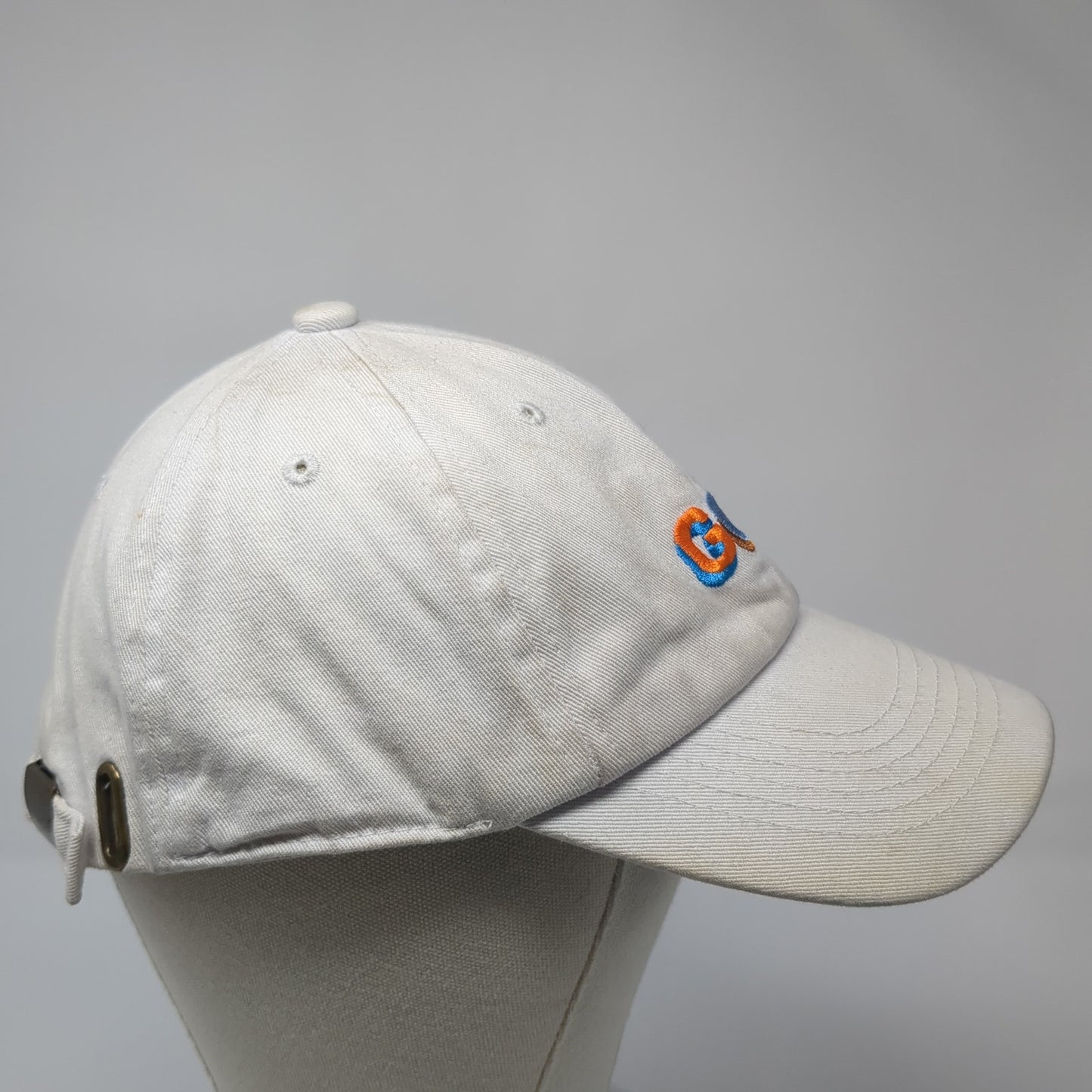 Golf Slideback Baseball Cap White One Size Adjustable Embroidered 6 Panel