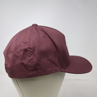 Vans 5 Panel Red Hat One Size Snapback Embroidered Logo Flat Brim Cotton Patch