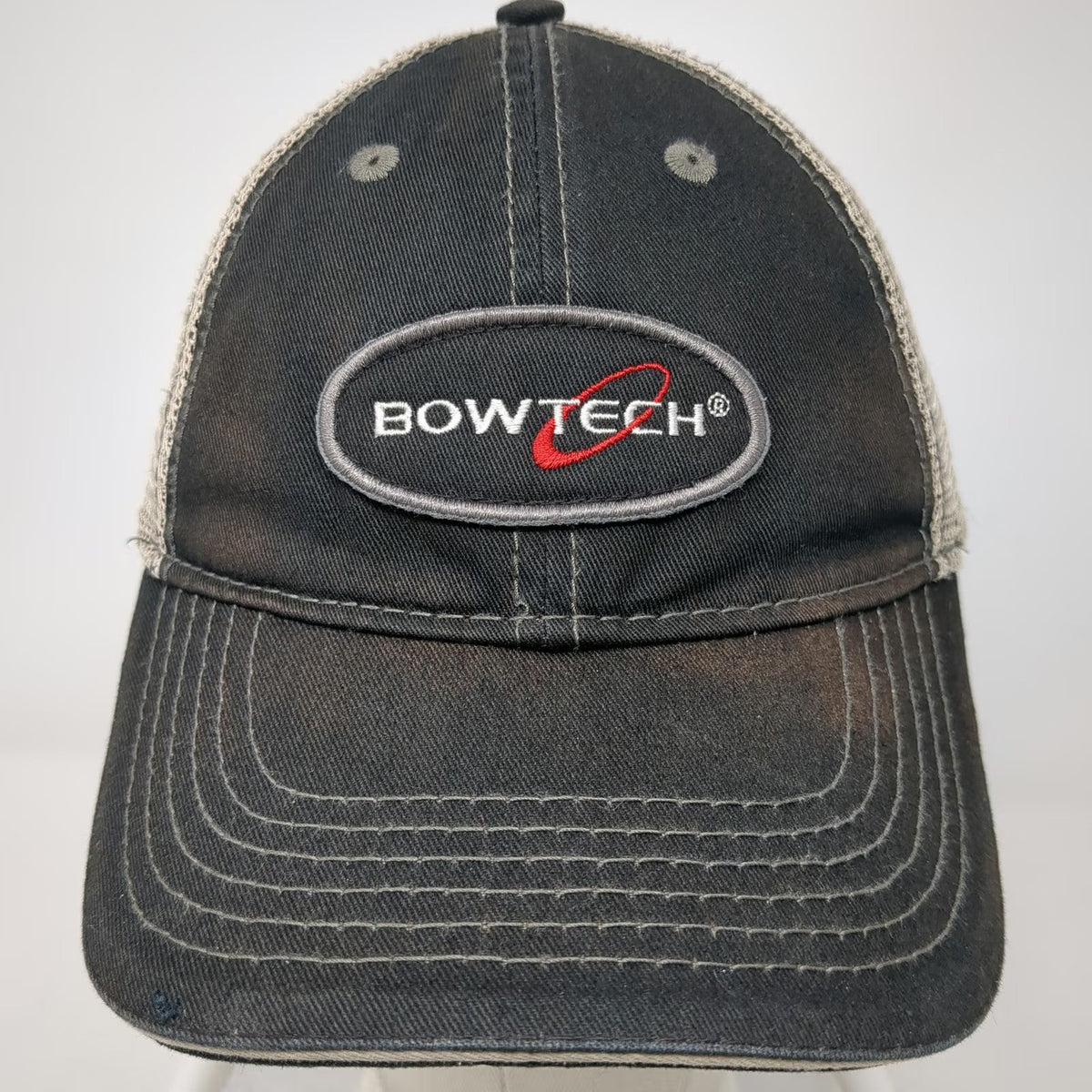 BowTech Baseball Cap Black One Size Mesh Patch Strapback Contrast Stitch Hat