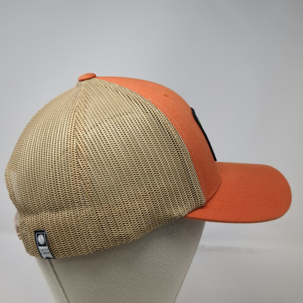 Salty Crew Trucker Hat Orange One Size Mahi Mahi Fish Mesh Back Snapback Fishing
