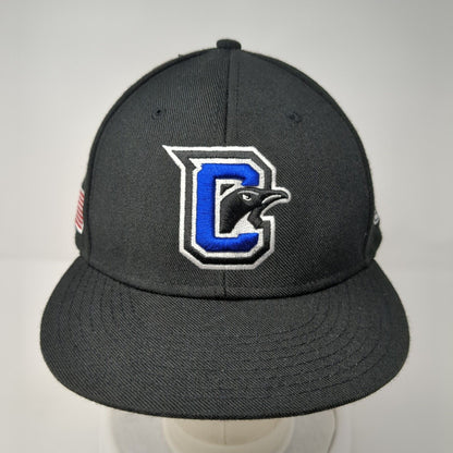 The Game Pro Fitted Hat Black 7 3/6 Embroidered Logo American Flag