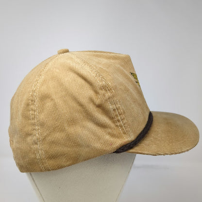 Trucker Hat Beige One Size Corduroy Mallard Duck Braided Rope Hunting Bird Hat