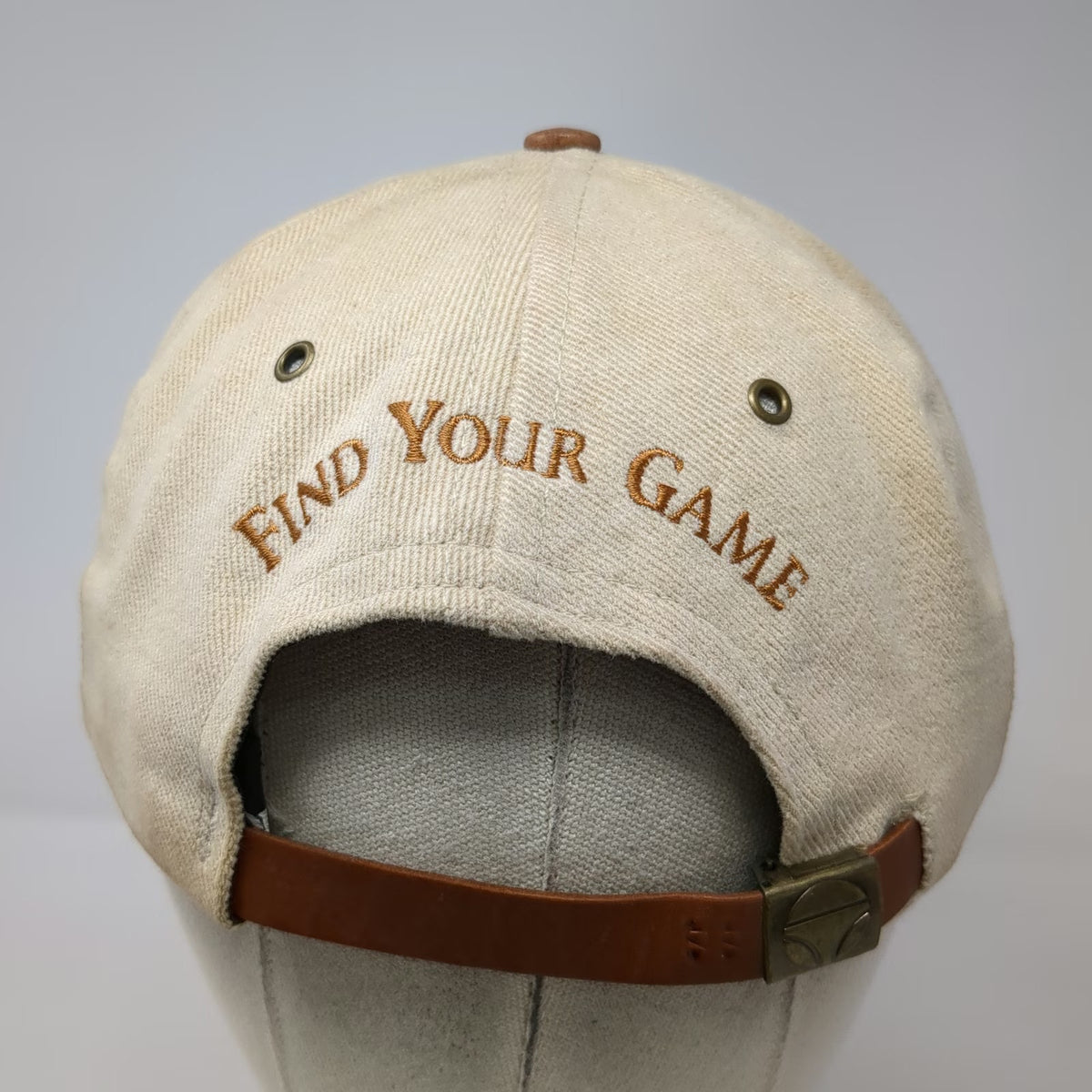 TaylorMade Baseball Cap Brown One Size Leather Strapback Golf Find Your Game Hat