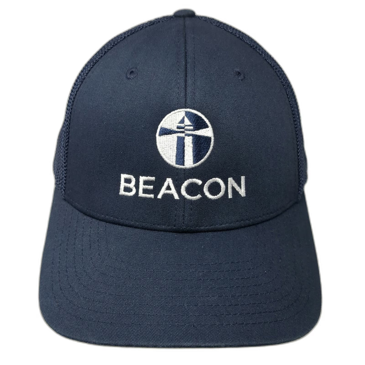 Richardson Baseball Cap Blue XL Mesh Back Stretch Fit Beacon Lighthouse Logo Hat