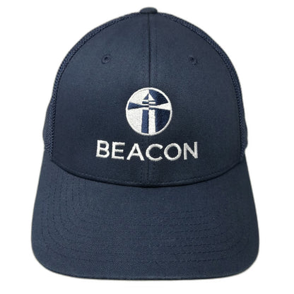 Richardson Baseball Cap Blue XL Mesh Back Stretch Fit Beacon Lighthouse Logo Hat