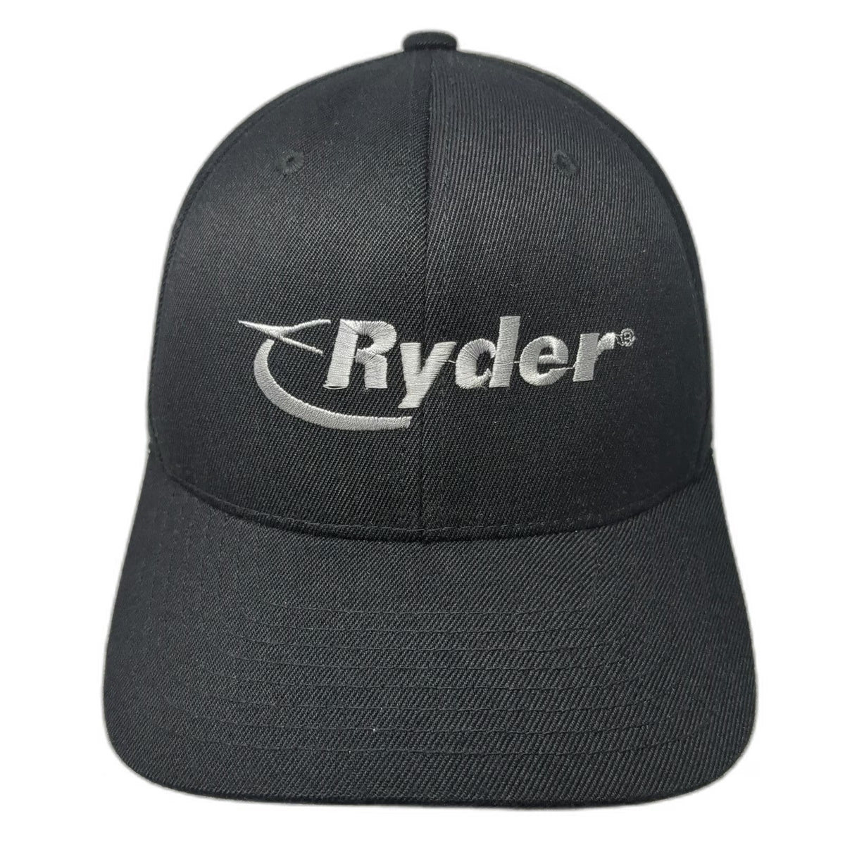 Flexfit Baseball Cap Black XL Ryder Logo Silver Embroidery Elastic Fitted hat