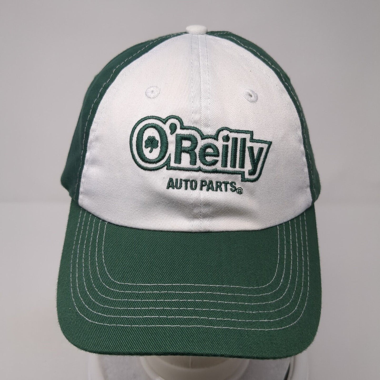 O'Reilly Auto Parts Strapback Hat Green One Size Colorblock Adjustable