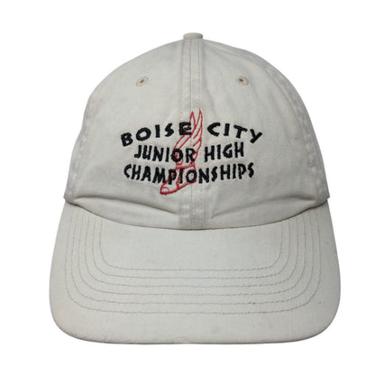 Boise City Juniors High Championships Strapback Hat Tan One Size 6 Panel