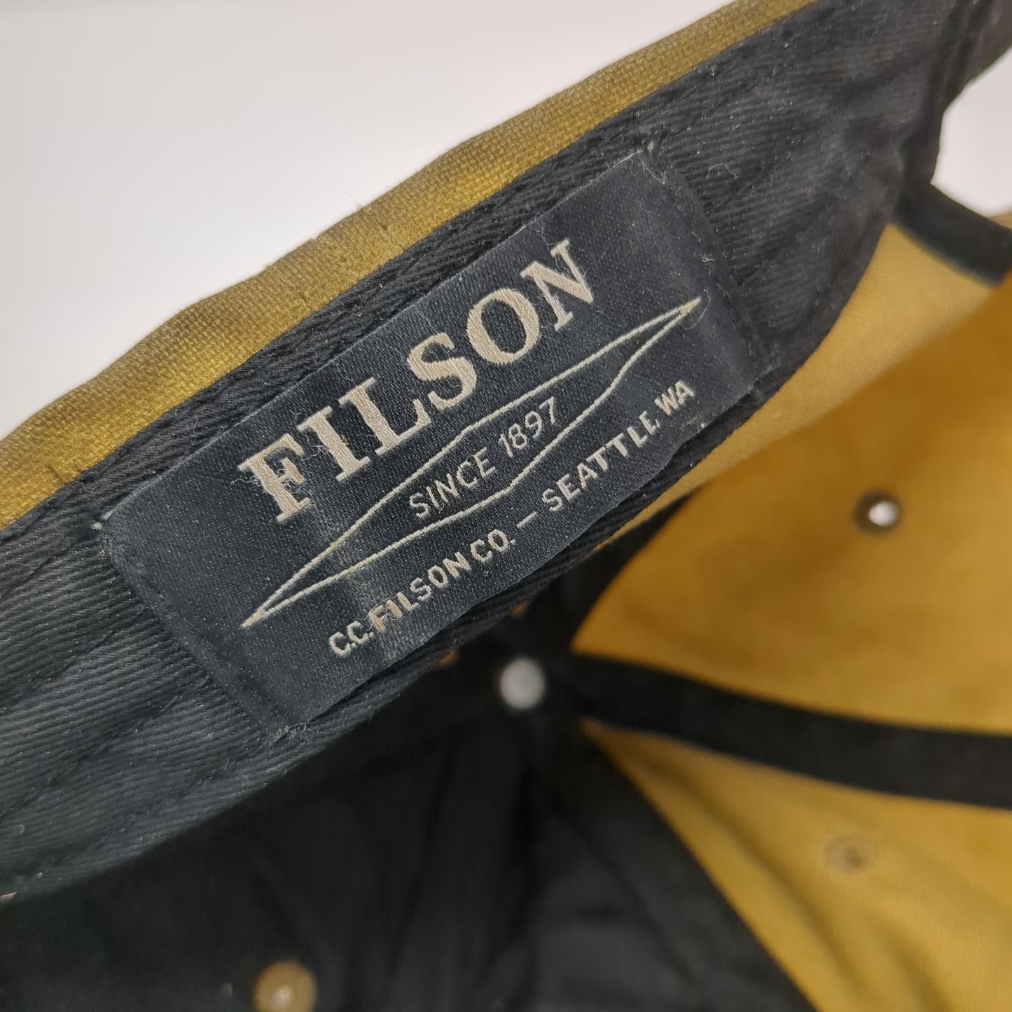 Filson Baseball Cap Brown One Size Waxed Cotton Leather Strap Adjustable Hat